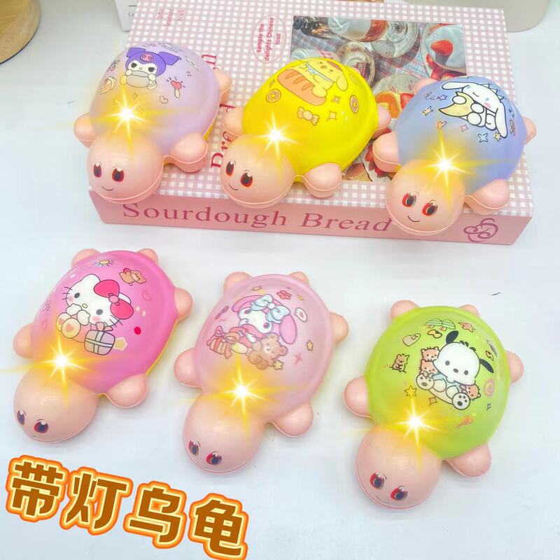 With light luminous pinch music big turtle toy full sister with little turtle luminous children's cartoon cute creative solution