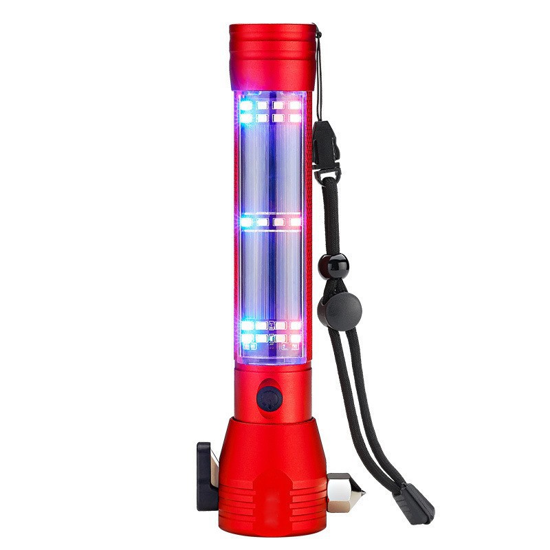 Cross-Border Multifunctional 16-in-1 Safety Hammer Flashlight Fire-Fighting Handheld Emergency Window-Breaking Hammer Outdoor Lighting Too