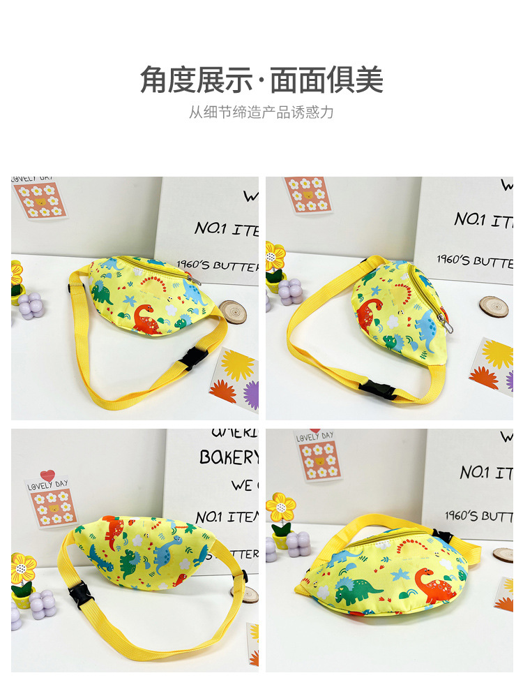 Fashionable boy and girl waist bags, trendy gift bags, children's chest bags, new cartoon dinosaur unicorn single-shoulder crossbody bags Item Picture