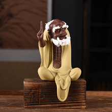 茶宠摆件精品可养达摩茶玩家居茶道打座陶瓷佛雕像装饰品桌具配件