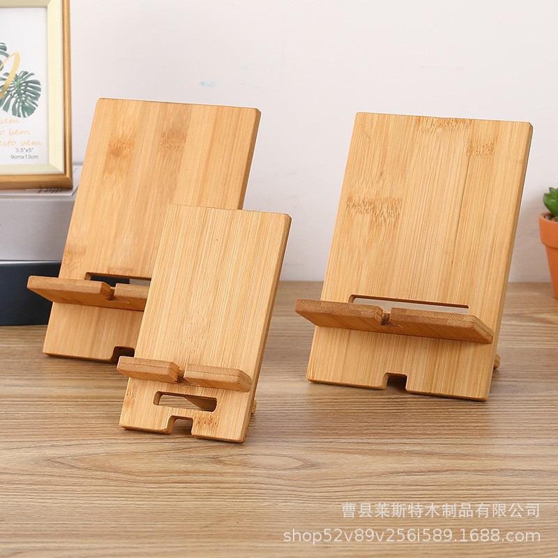 Cross-border Wooden Mobile Phone Bracket Live Chasing Play Removable Lazy Simple Rechargeable Mobile Phone Bracket Ornaments