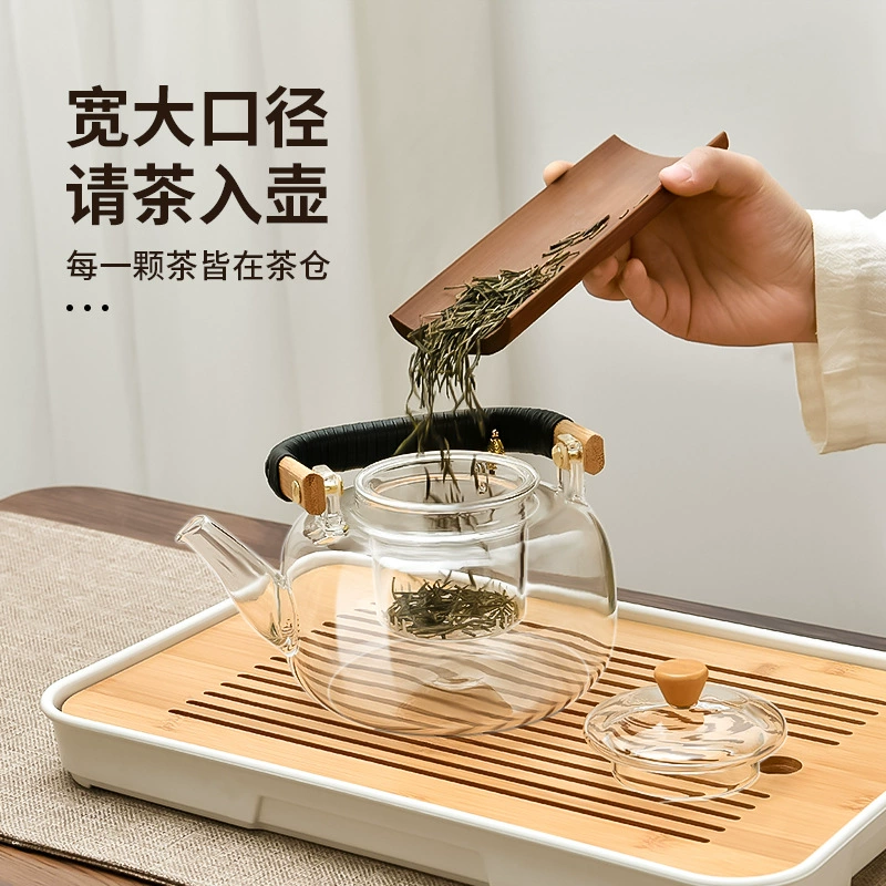 Glass teapot for home use, capacious cigarette holder, increased thickness