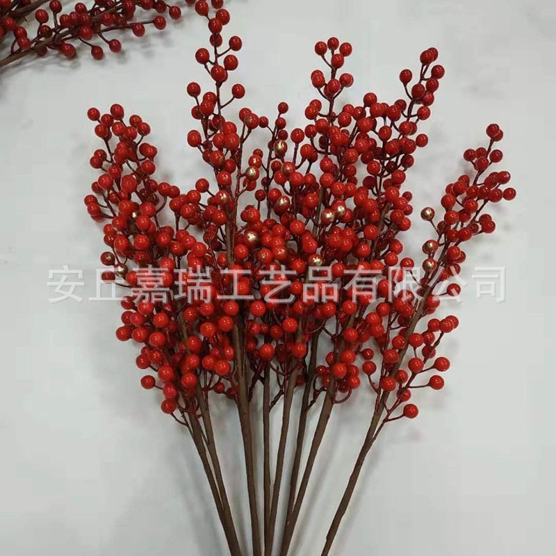 発財果紅果クリスマス紅果描金紅果枝メーカー卸売り模擬発財果紅果果果枝|undefined