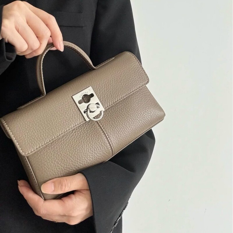 Cross-Border Selection of Cafun* Niche Designer Briefcases, High-End Leather Commuter Handbags, Crossbody Kelly Bags for Women