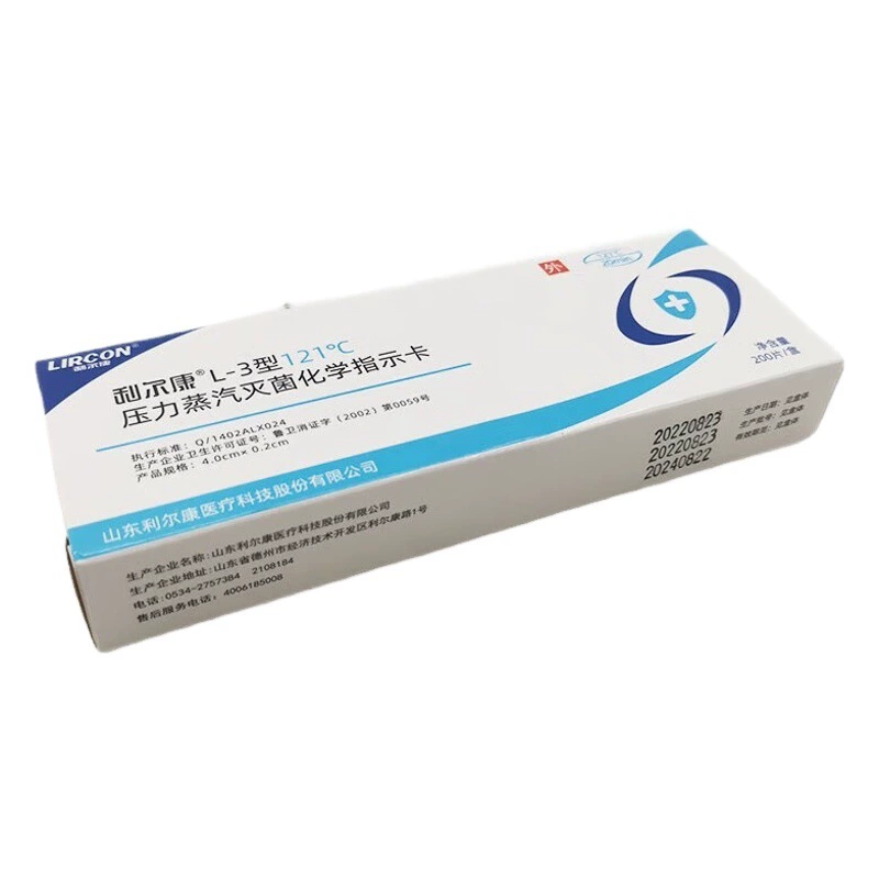 Lierkang L-3 121 ℃/L-4 132 ℃ Стерилизация паром под давлением Химическая индикаторная карта/Индикаторная клейкая лента