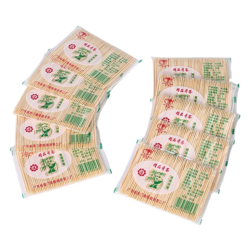 Одноразовая зубочистка Двойная Толстая зубочистка фруктовая карта ресторан отель Бытовая зубочистка натуральный бамбук зубочистка