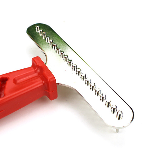 Wholesale red handle rake pet comb plastic dog detangling comb cat long hair comb pet supplies