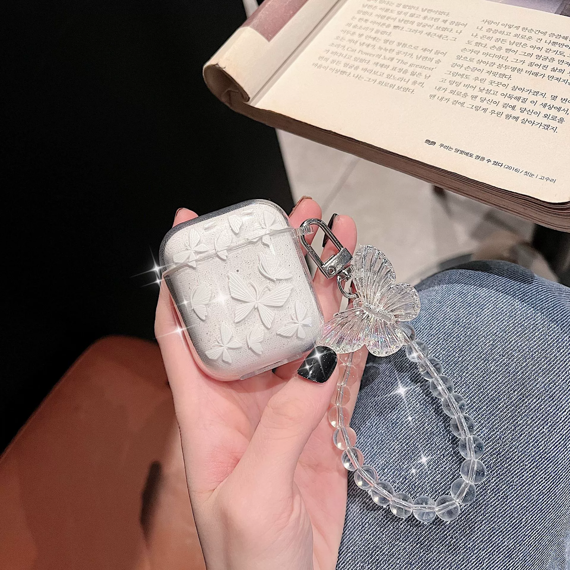 Праздничная бабочка с блестящим принтом, подходит для AirPods Pro 3, чехол на AirPods Pro 4 защитный