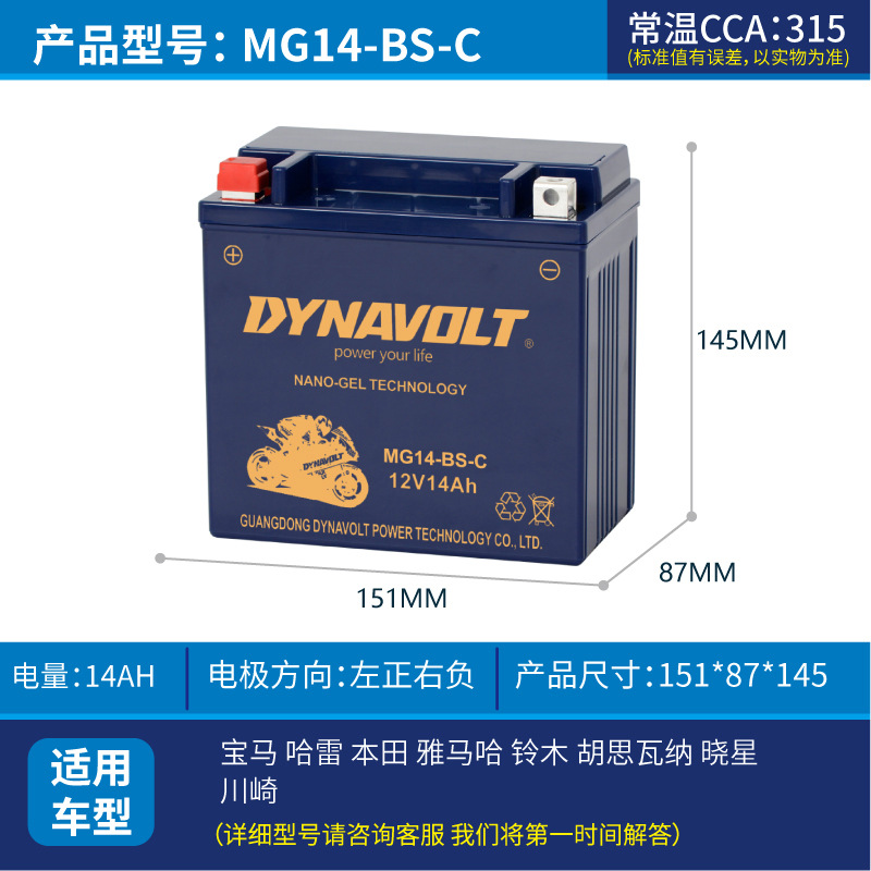 Batería de motocicleta de león para brisa de primavera Benelli Harley BMW 125 pedal hawk Kawasaki 12V batería