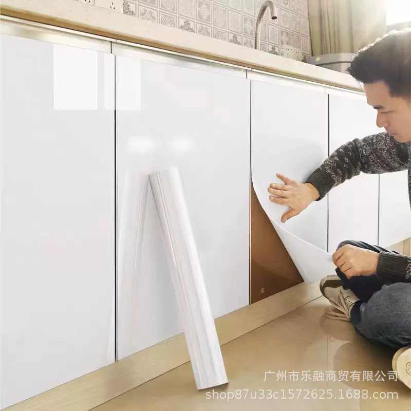 亮面烤漆厨房防油橱柜贴纸家具翻新衣柜子柜门墙贴膜防潮防水自粘