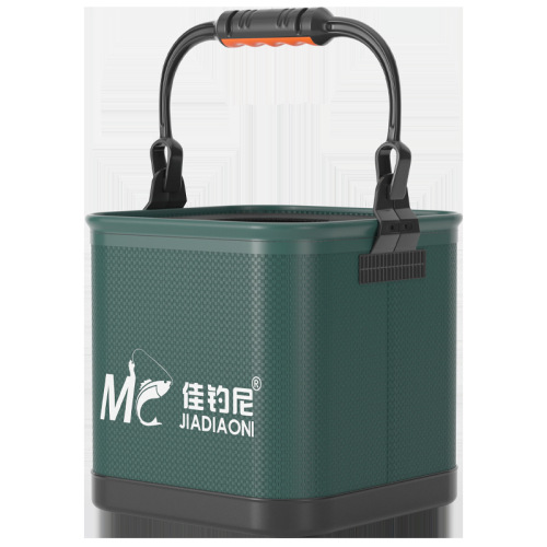 Jiadiani folding water bucket thickened bottom live fish bucket with rope mini wild fishing special fish bucket fishing bucket new style