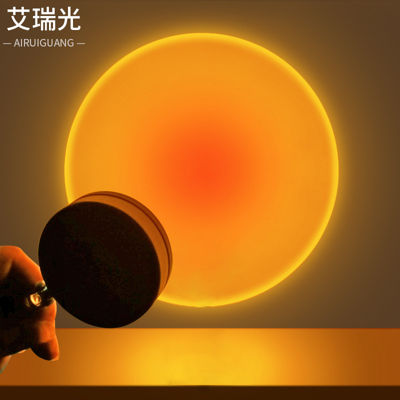 新款跨境led夕阳台灯网红ins拍照创意落日灯 日落直播背景投影灯