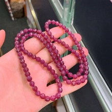 天然鸽血红红宝石三圈手链 干净无杂高瓷全红 多面切割菱角分明