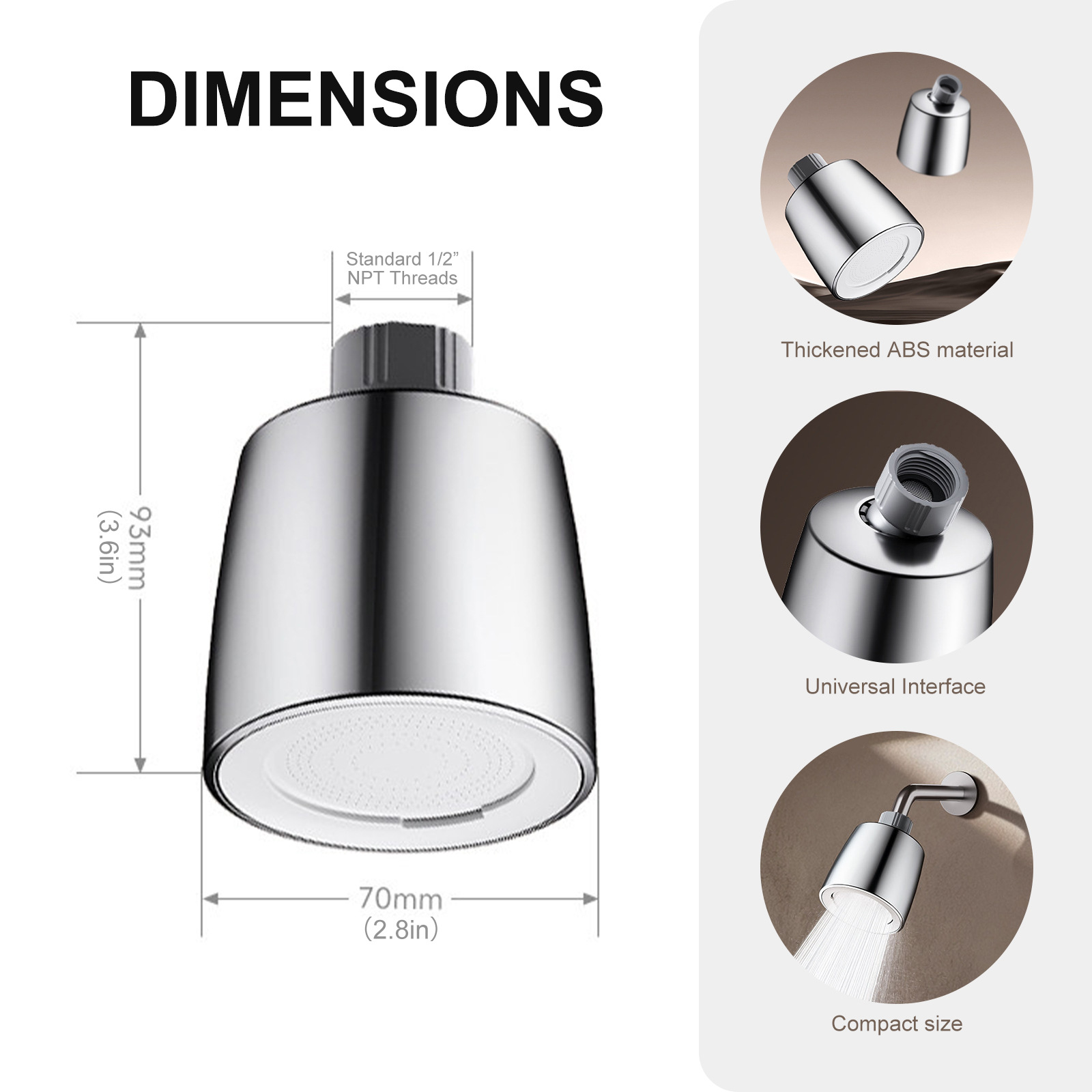 TikTok Amazon galvanoplastia transfronteriza baño americano autolimpiante pulverización superior retrolavado dos cabezal de ducha pequeño cabezal de ducha