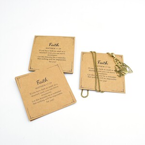 跨境热卖Faith主题复古牛皮纸卡纸手链展示卡纸