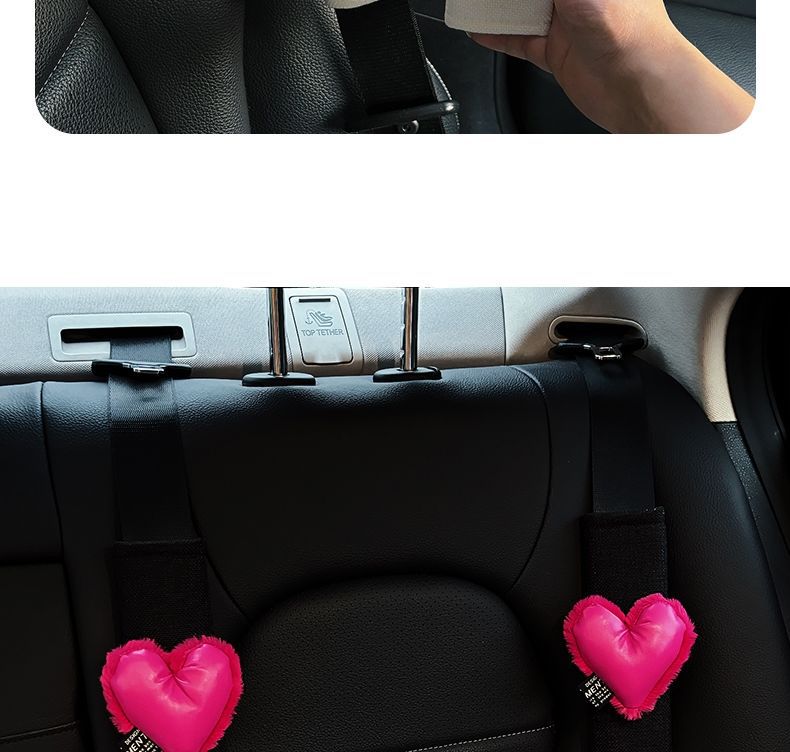 Car Seat Belt Shoulder Cover, Car High-End Sense, Universal Anti-Wear Clothing for All Seasons, Summer Heart Safety Belt Decoration