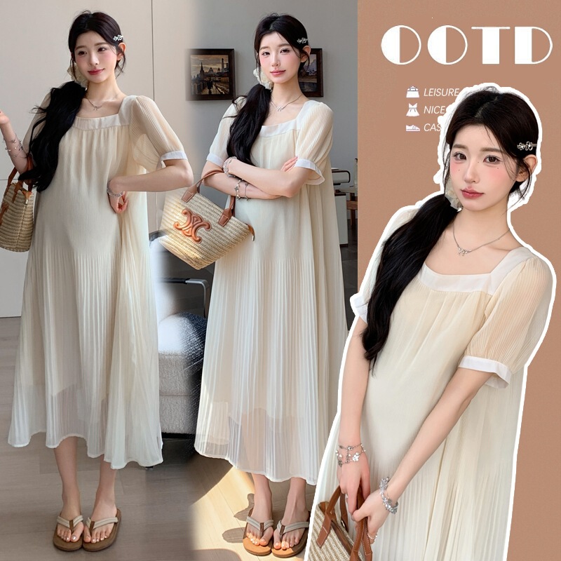 Real Shot of 2026 Summer New Maternity Wear: 100% off Gradient Flowing Fairy Maternity Dress