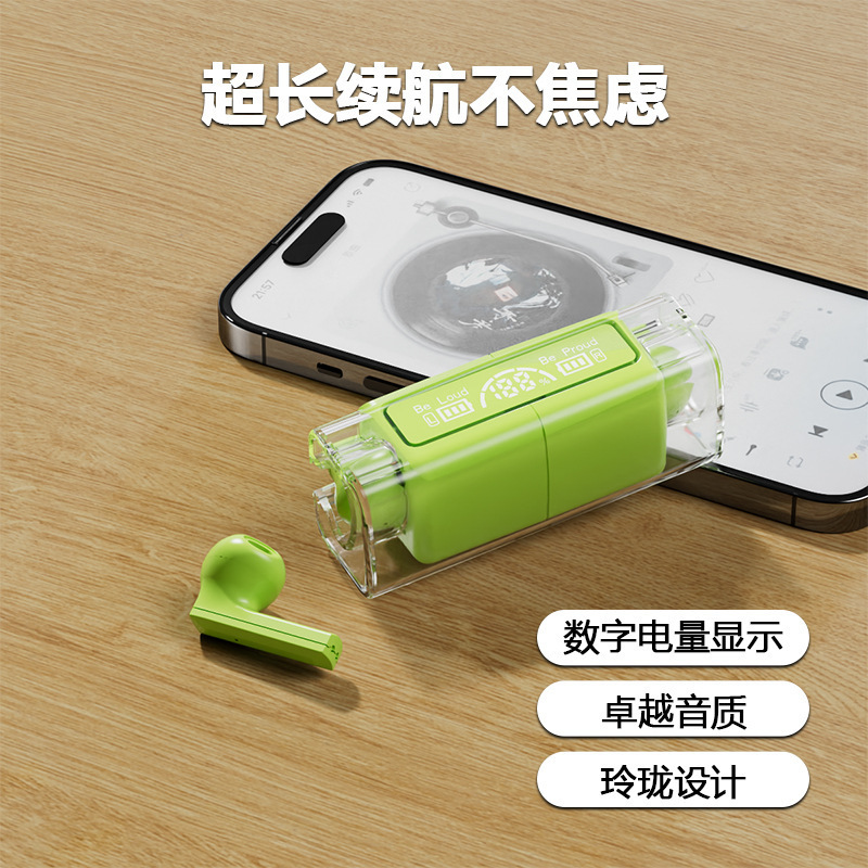 D32 espacio transparente almacén TWS auriculares Bluetooth larga vida media en la oreja ENC ruido cancelación mini auriculares inalámbricos