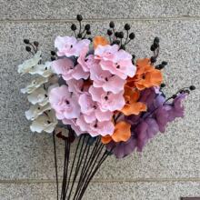 仿真6头蝴蝶兰 家居装饰客厅摆件人造花婚庆仿真花外贸跨境蝴蝶兰