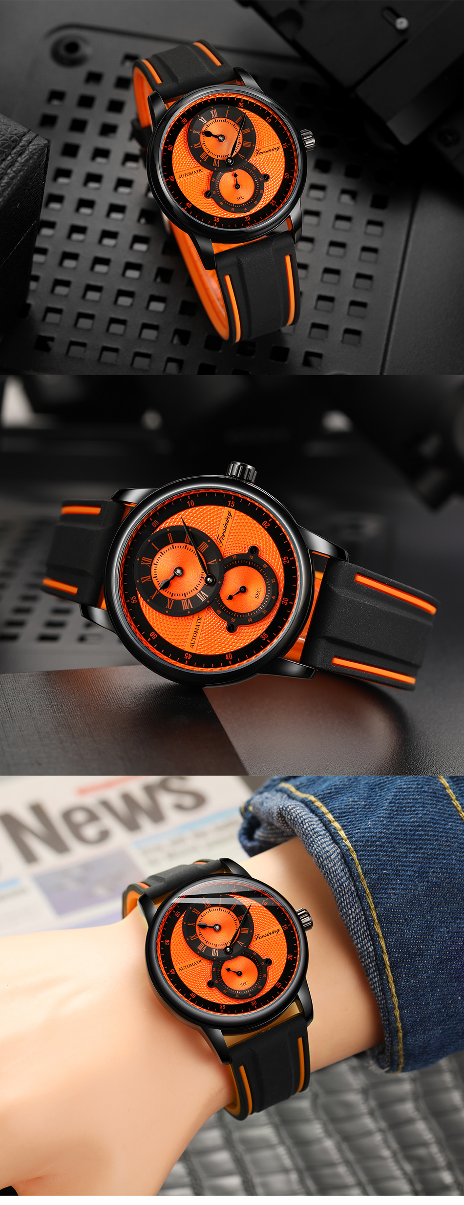 Automatic Mechanical Watch For Men And Women Round Design_voghion.com