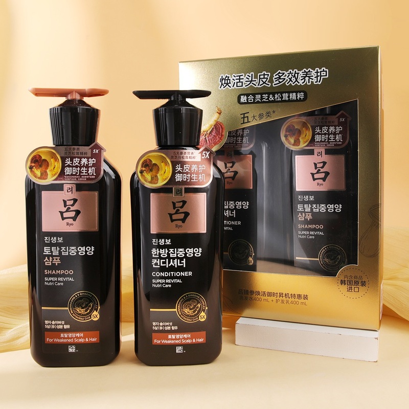 Ryo ブラックルー 韓国高麗人参 リバイタライジング シャンプー 400ml + コンディショナー 400ml セット|undefined