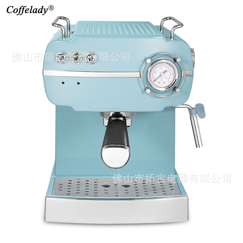 Coffelady 15Bar High Pressure Pump Espresso Coffee Machine, Lever or Button Control Comes with Manometer