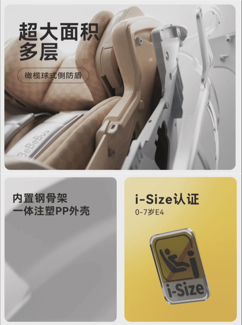 Bebebus Safety Seat Newborn Baby Space Capsule Children's Car Seat for Babies Aged 0-7 Years Old with Smart Ventilation