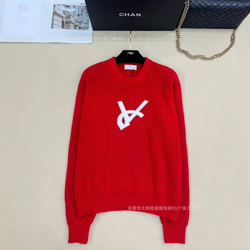 深圳南油正确高版本Y家25早秋新款撞色经典字母刺绣翻领针织长袖