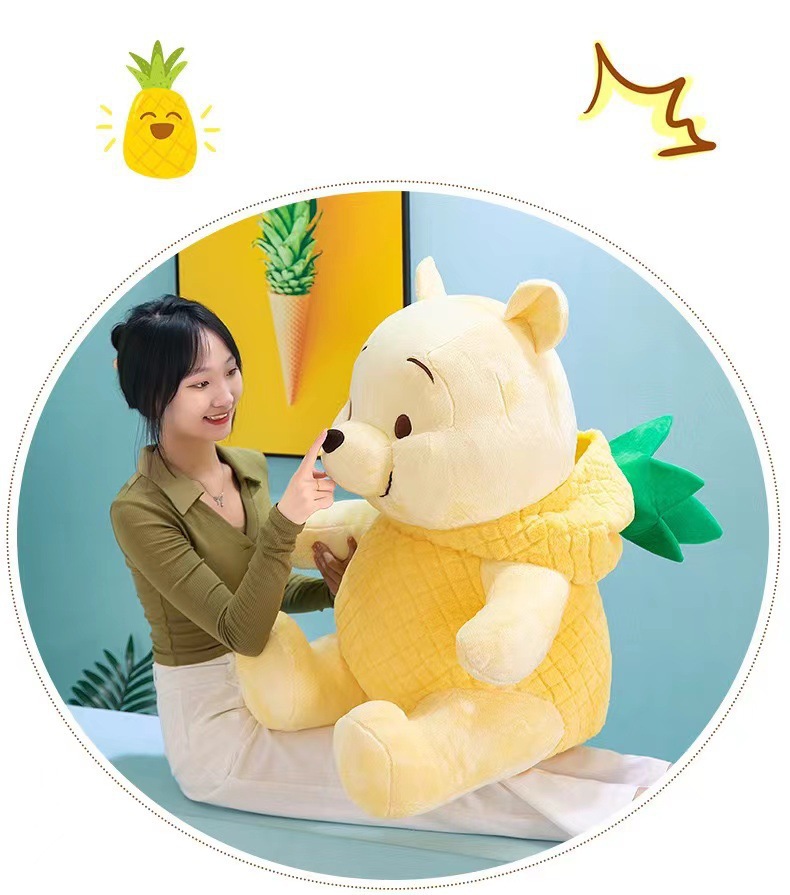 New Pineapple Winnie the Pooh Stuffed Toy Cute Puff Doll Girls Sleeping Pillow Birthday Gift Rag Doll