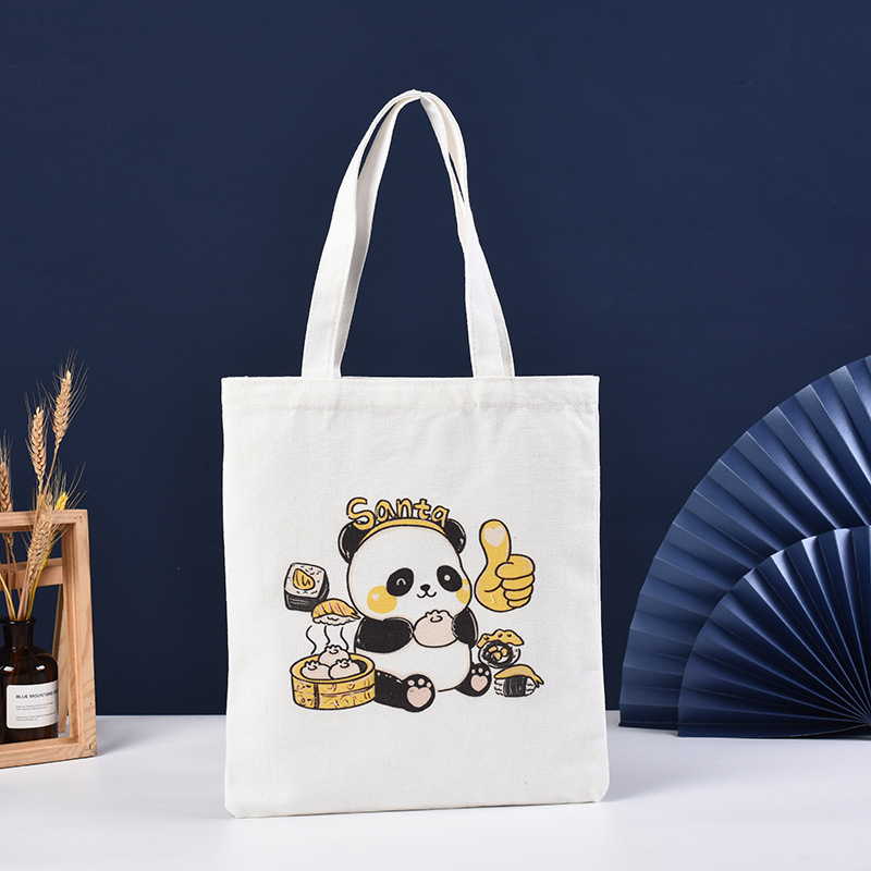 现货可爱动物简约手提帆布包女帆布袋子DIY来图定 制帆布袋批发
