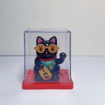 in Wealth and Treasure Cat Car – Car ornaments - 25inch-668cm-8025-two-inch-lucky-cat-figurine-with-glasses-black