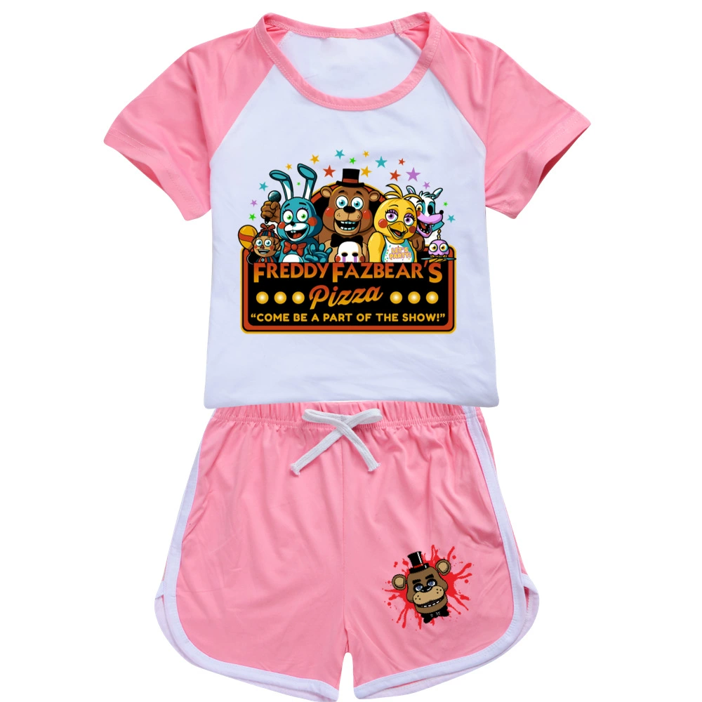 clothing set dye	 Fnaf Shorts Summer Baby Clothes Suit Children Boys Girls Cartoon T-shirt Shorts 2pcs/set Toddler Casual Clothing Kids Tracksuits disney clothing sets