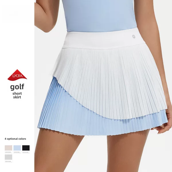 Cross-Border Casual Yoga Short Skirt for Women, Anti-Exposure Two-In-One Sports Short Skirt, Outdoor Naked-Feel Golf Tennis Skirt