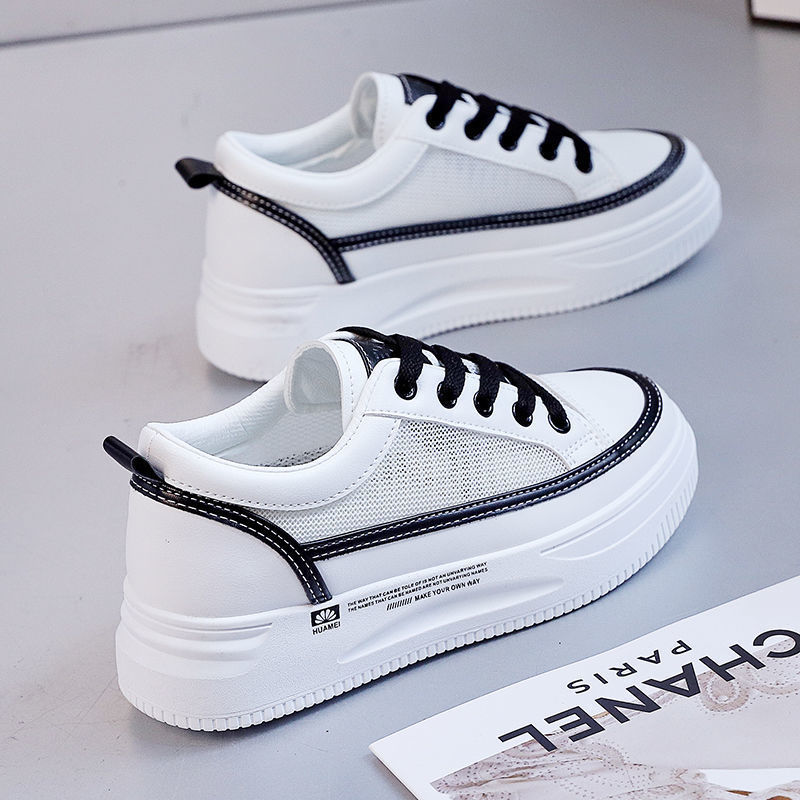 Versión coreana de las zapatillas de deporte de diseño de nicho de ocio para estudiantes, de moda 2024, nuevo estilo Harajuku, estilo de Hong Kong, zapatillas de deporte de fondo plano para mujer