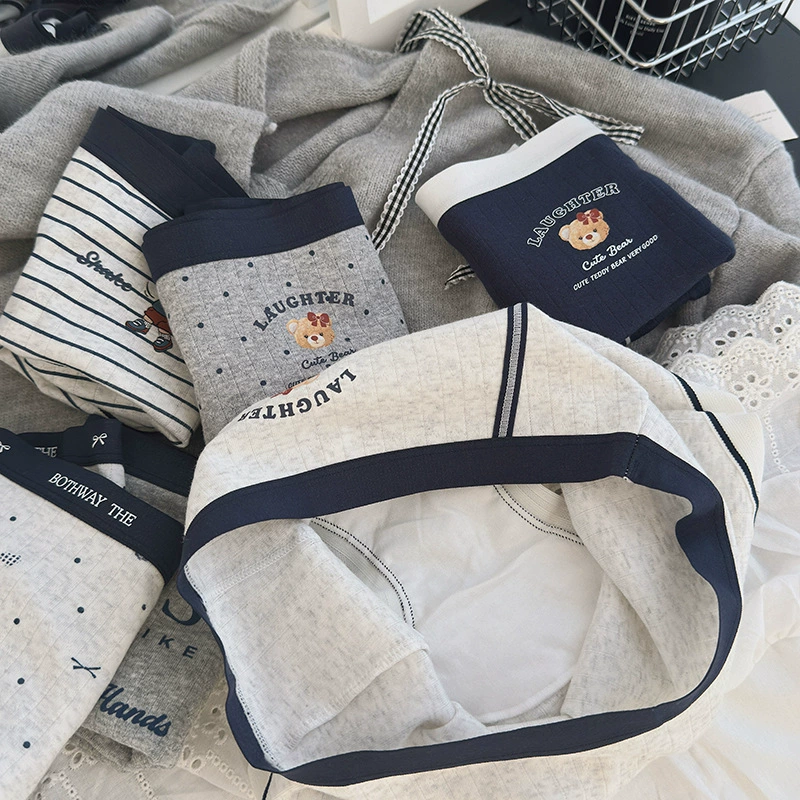 Хлопковые брюки, нижнее белье, спортивные шорты, плюс размер, с маленькими медведями