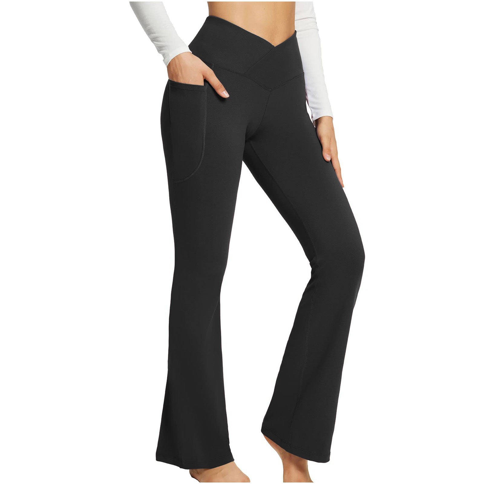Women's Daily Fashion Solid Color Full Length Pocket Flared Pants display picture 9