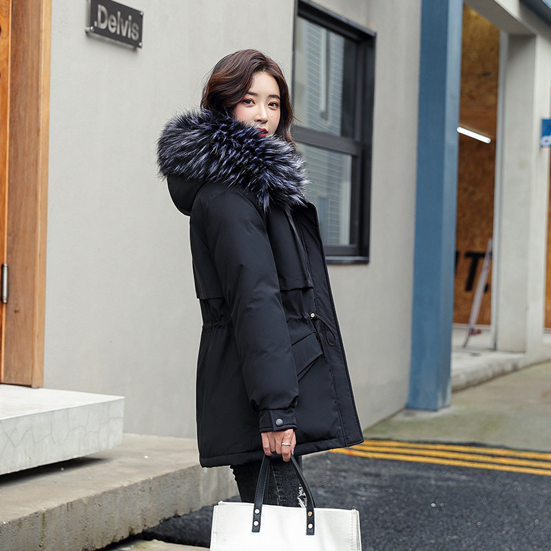 棉衣女中长款2021年新款冬季加绒派克服棉袄韩版宽松显瘦棉服外套