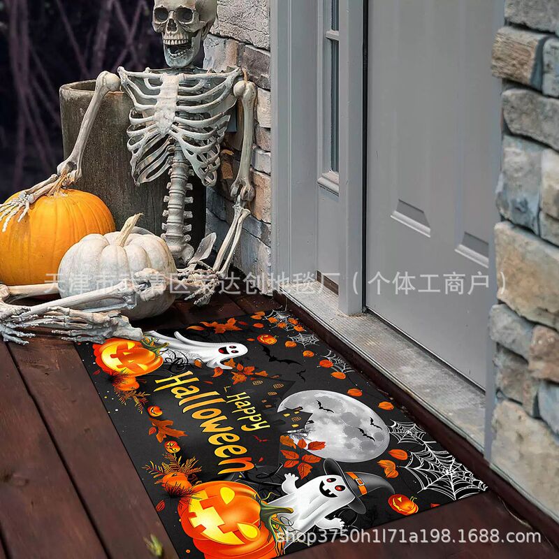 Amazon Temu ハロウィンゴーストフロアマット、汚れにくい玄関ドアマット、バスルーム吸収性フットマット、リビングルーム装飾フロアマット|undefined