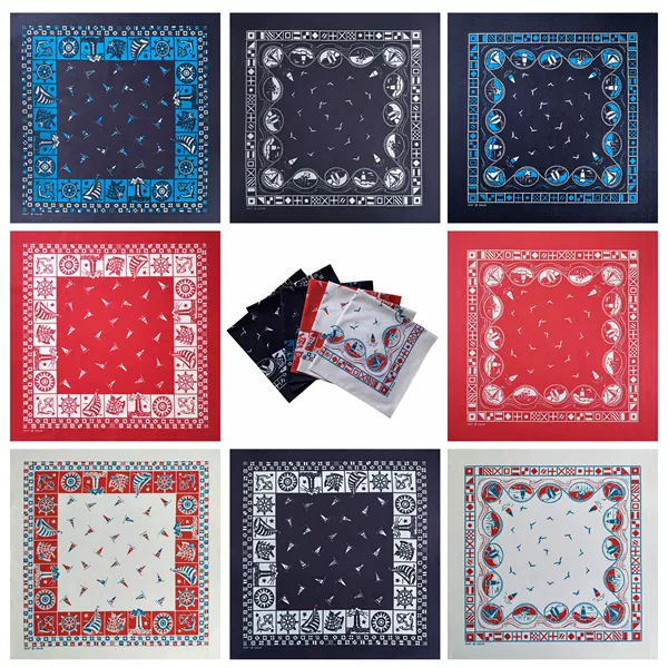 New Cotton American Retro Printed Square Scarf Casual Hip-Hop Street Dance Outdoor Cycling Decorative Headscarf Face Scarf