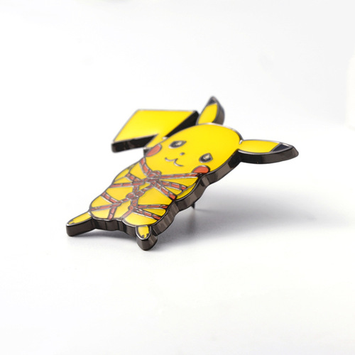 Anime two-dimensional creative pet Pikachu Elf anime brooch badge metal glue jewelry