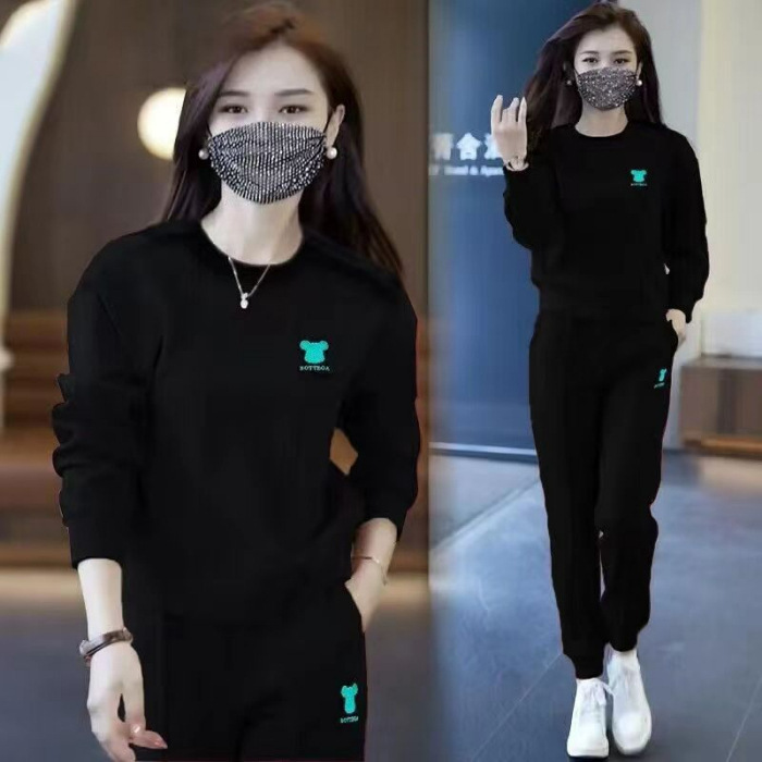 休闲运动套装女春秋季2025新款时尚洋气减龄大码卫衣跑步服两件套|undefined
