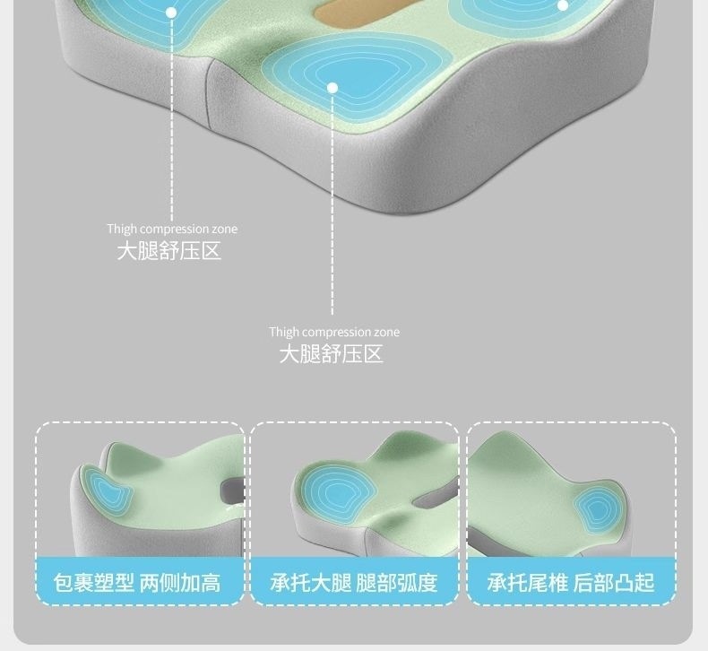Wholesale Office Lumbar Cushion, Sedentary Artifact, Memory Foam Seat Cushion, Sitting Posture Correction, Waist Cushion, Dropshipping