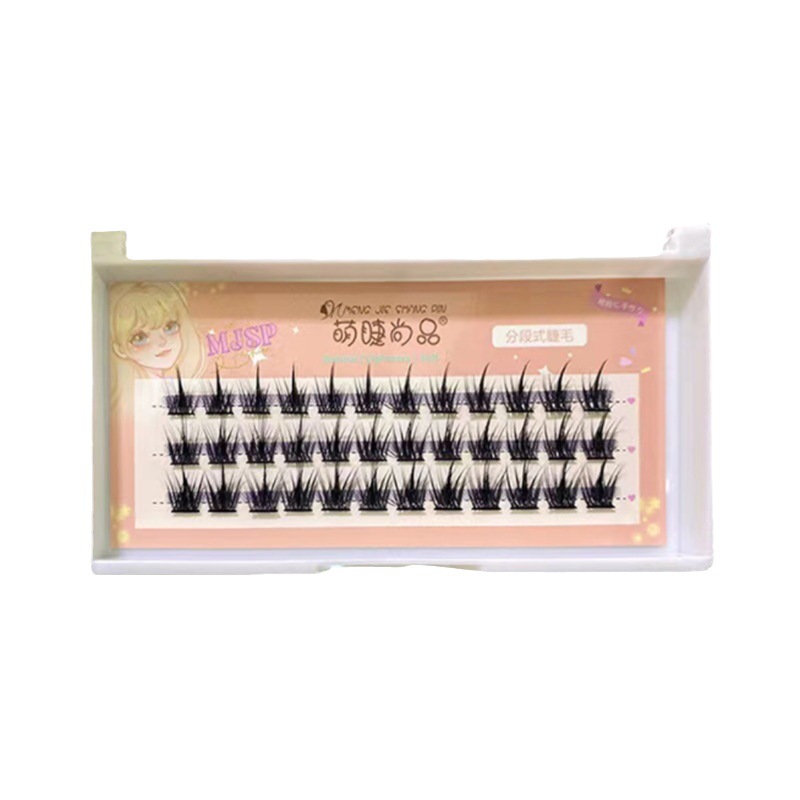 Pestañas lindas Shangpin pura salvaje diablo pestañas falsas Barbie pluma sobrenatural de tres secciones novato pestañas autoadhesivas en racimo