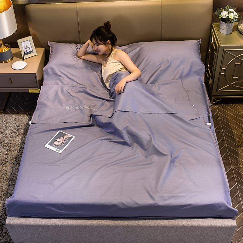 Cotton hotel de algodón puro artefacto sucio saco de dormir vacío 100 algodón para viajes de negocios sábanas funda edredón verano portátil image 7
