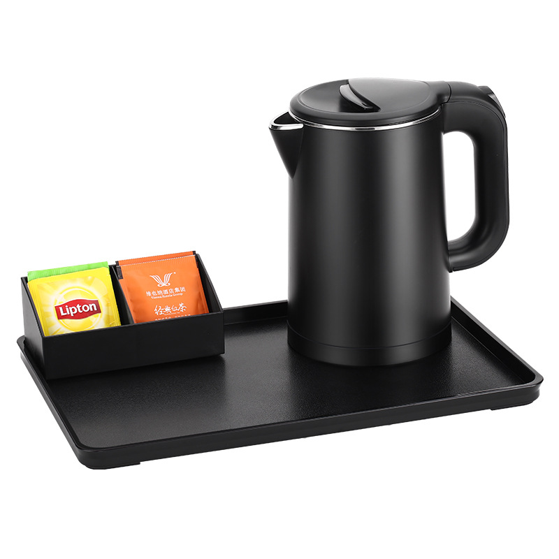 Hotel de cinco estrellas Hervidor eléctrico traje 0.8L doble capa aislamiento térmico hervidor de agua bandeja B & B Hotel Hervidor eléctrico