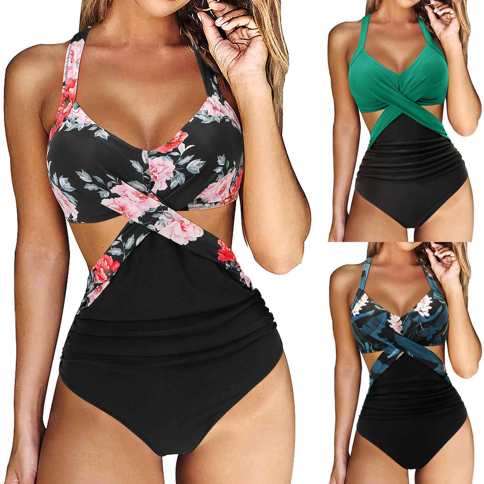 Women's Print Crossing Binding Conjusational Swimsuit