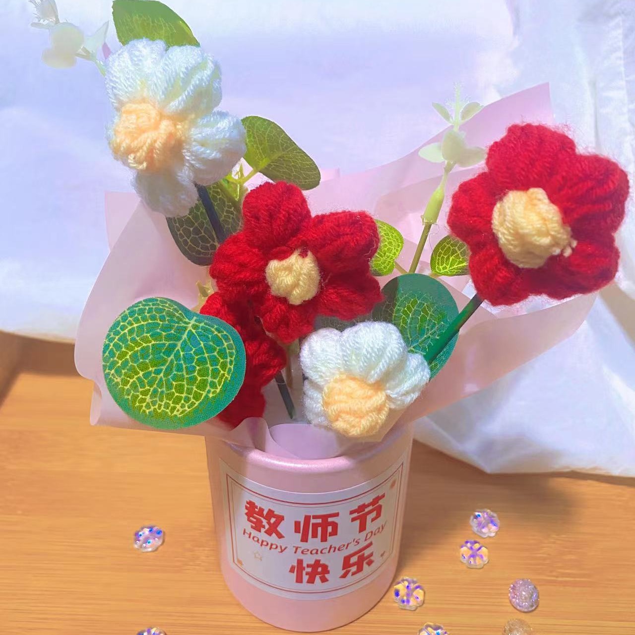 5 flores (para el Día del Maestro / color opcional)