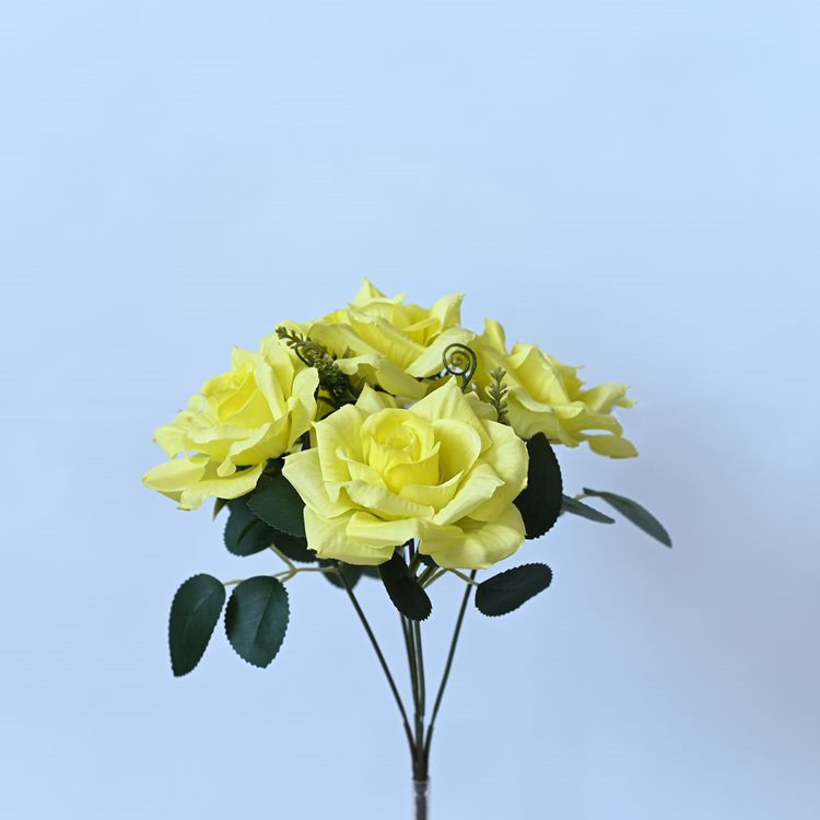 Simulación de rosas de 5 cabezas de rosas de bordes de boda fotografía decoración decorativa accesorios para el hogar flores de simulación flores falsas rosas