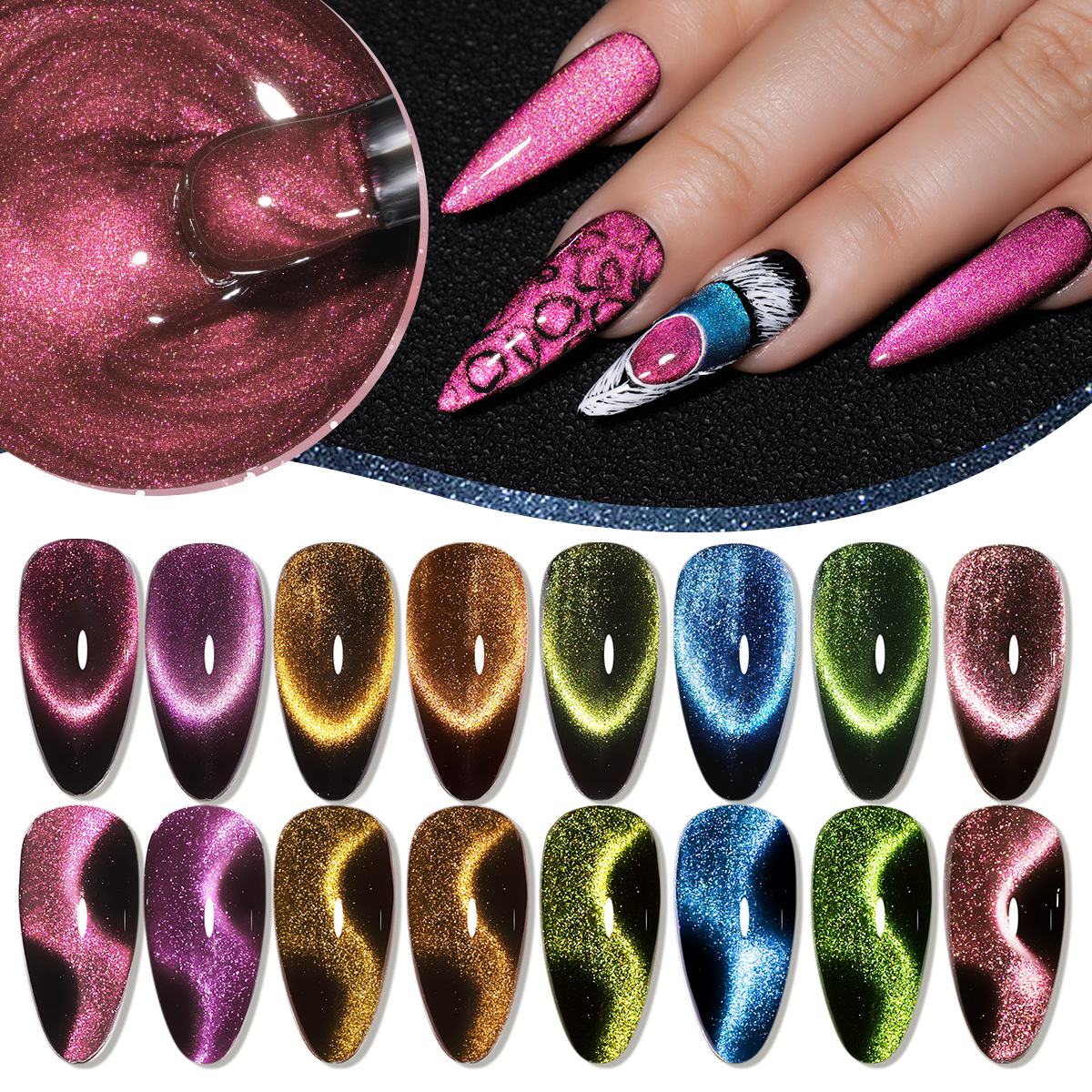 Gel de Uñas Ojo de Gato para Manicura