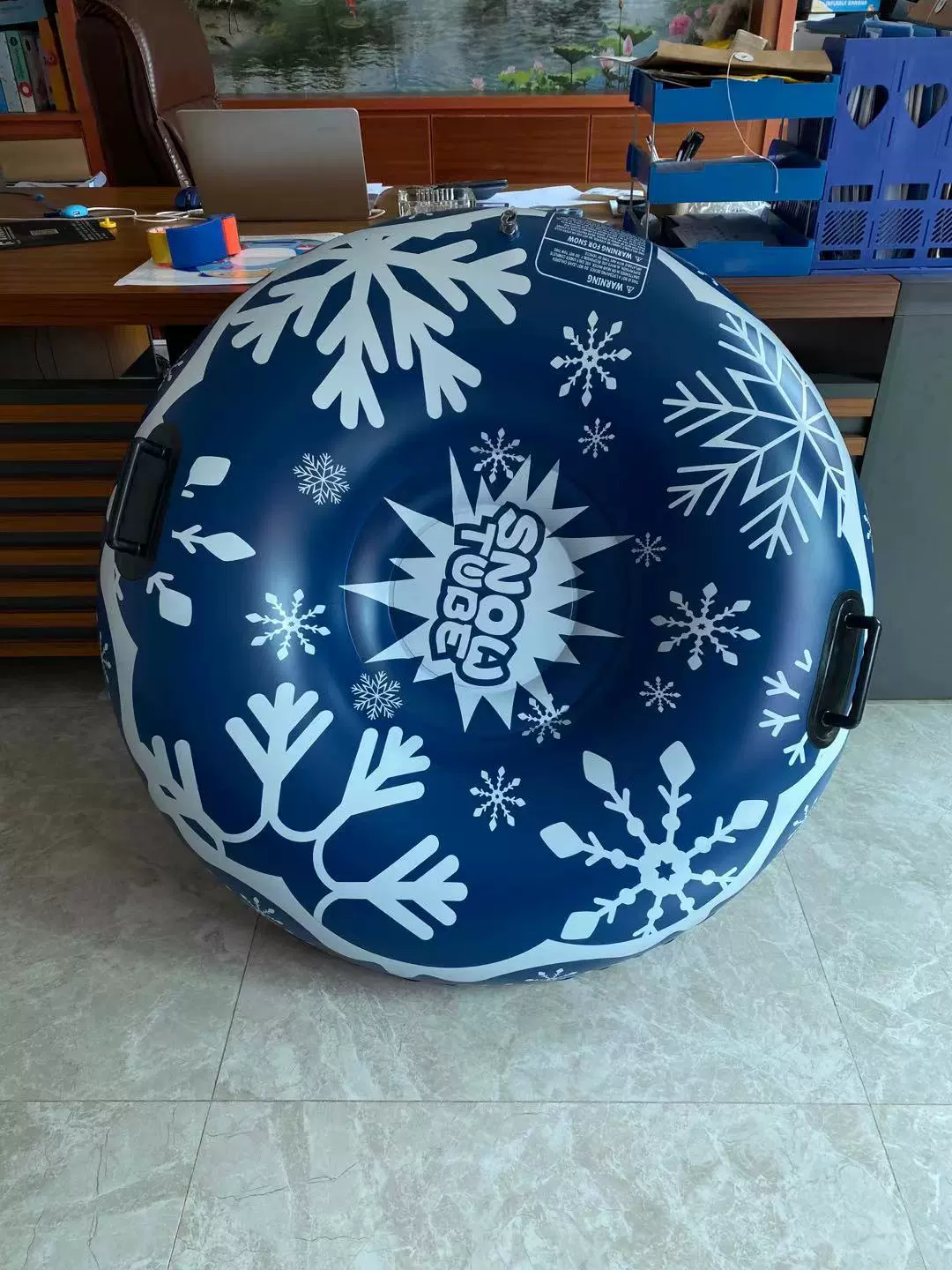 源头厂家 充气耐寒滑雪圈单人双人冬季雪花滑雪圈 pvc充气滑雪橇